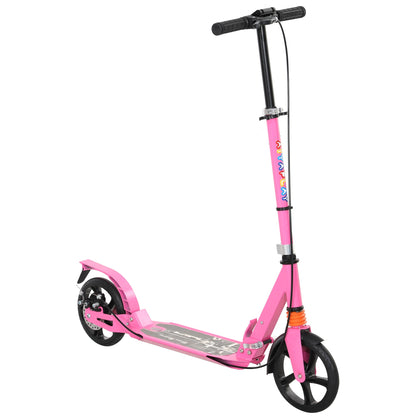 AIYAPLAY Kids Scooter with Four-Level Adjustable Handlebar, Dual Brake System, 200mm Wheels, ABEC-7 Bearings, Pink 
