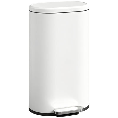 HOMCOM 30 L Modern Curved Kitchen Bin - Cream 