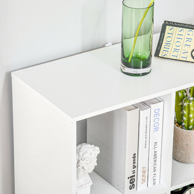 HOMCOM 3-tier 6 Cubes Storage Unit Particle Board Cabinet Bookcase Organiser Home Office Shelves White 