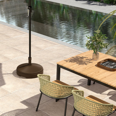 Outsunny Garden Parasol Base Holder, 28kg Sand Filled, 23kg Water Filled, Sun Umbrella Base Outdoor Umbrella Stand Weight, Brown 