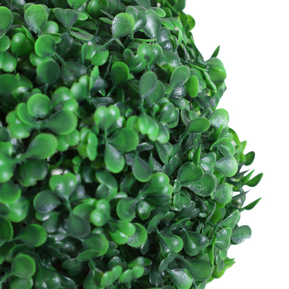Outsunny Set of 2 Artificial Boxwood Ball Topiary Trees Potted Decorative Plant Outdoor and Indoor Décor (112cm) 