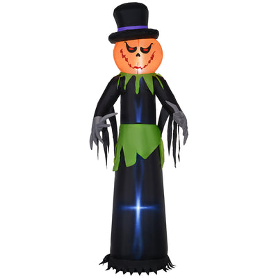 Outsunny 8ft Light-Up Pumpkin Man Halloween Decoration 