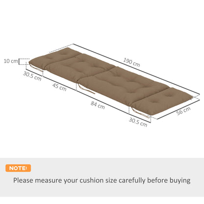 Outsunny Set of Two 190 x 56cm Sun Lounger Cushions - Khaki 