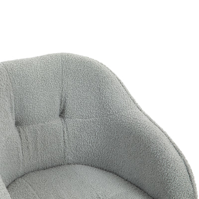 HOMCOM Teddy Fleece Swivel Office Chair - Grey 