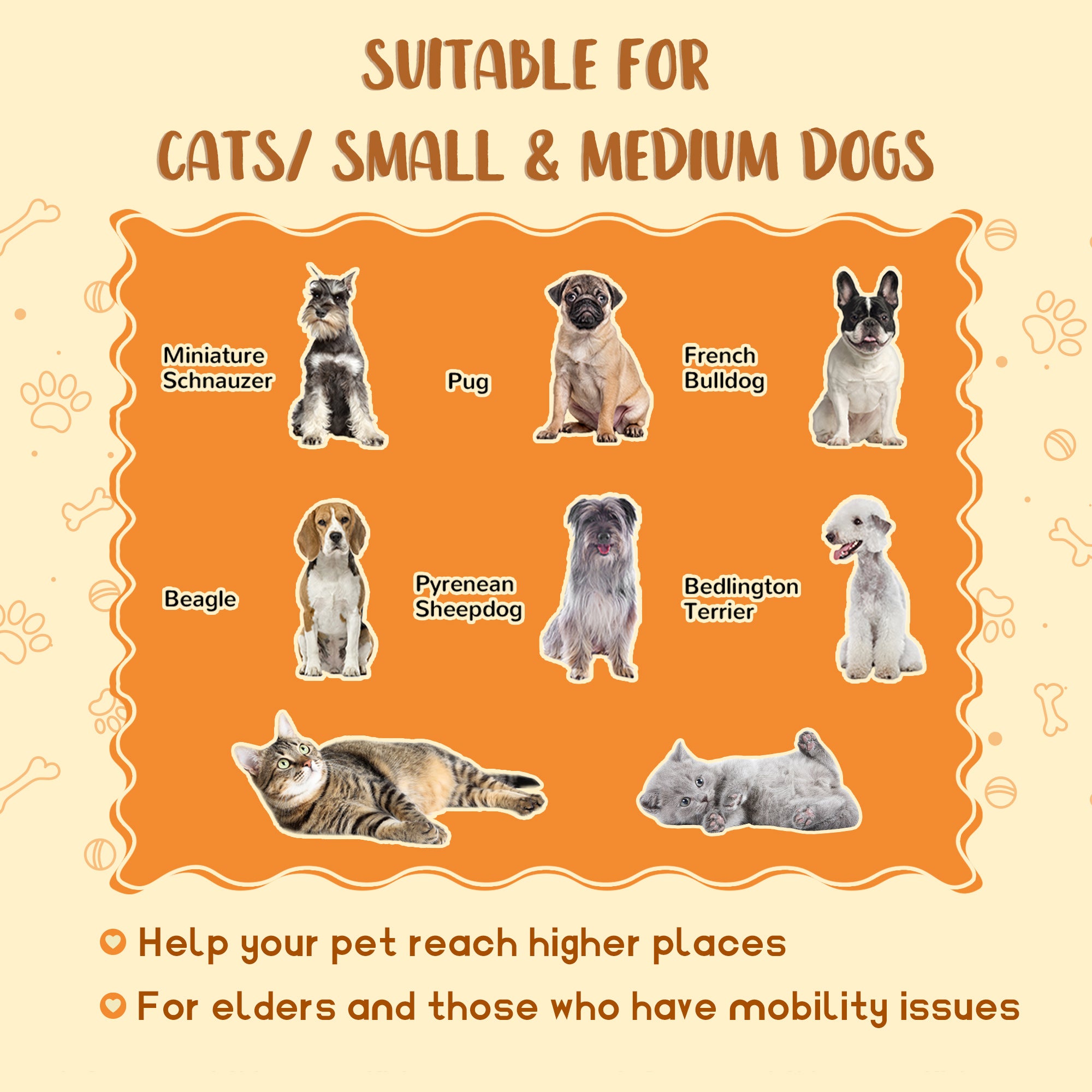 PawHut 2 in 1 Dog Steps Ottoman, Four-Tier Pet Stairs, for Small, Medium Dogs and Cats, with Storage Compartment - Grey 
