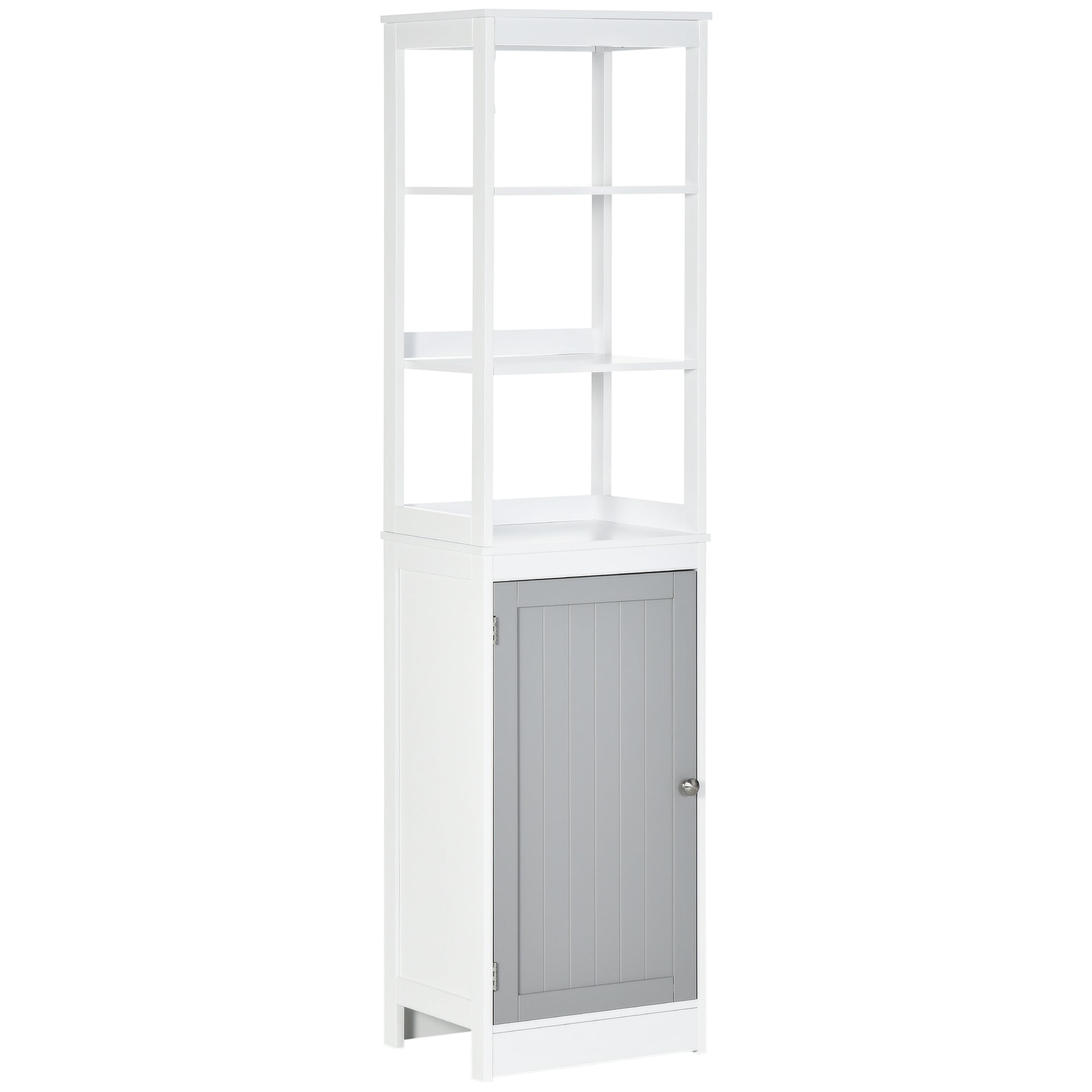 kleankin Tall Bathroom Cabinet Free Standing Slimline Cupboard Tallboy Unit Storage Organiser for Bathroom, Living Room, Kitchen 