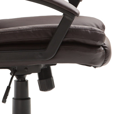 HOMCOM Office Chair, Computer Desk Chair, Mid Back Executive Chair with Adjustable Height and Swivel Rolling Wheels for Home Study, Brown 