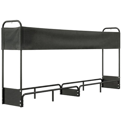 Outsunny 8.5ft Firewood Rack, Heavy Duty Log Storage Holder with Waterproof 600D Oxford Log Cover for Fireplace Fire Pits Outdoor Patio Wood Storage, 500 kg Large Capacity, Black 