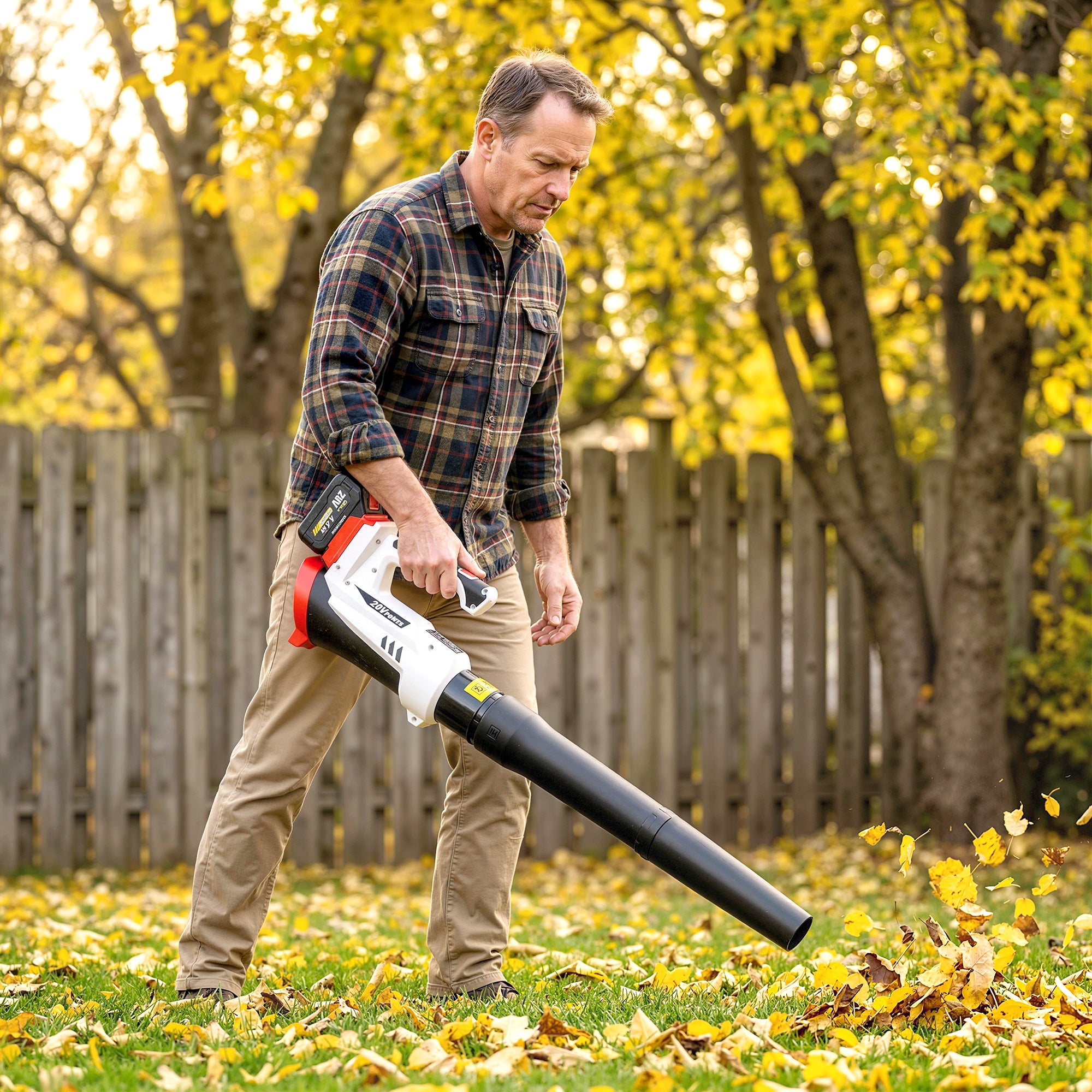 Outsunny Leaf Blower Cordless with 4000mAh Battery & Charger, 18V Lightweight Handheld Garden Blower with 6 Speed Levels 