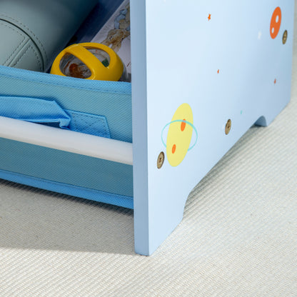 ZONEKIZ Kids Storage Rack, with Nine Removable Baskets, for Nursery, Bedroom, Playroom - Blue 