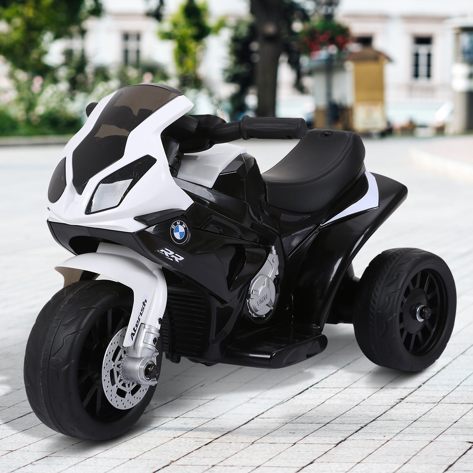 HOMCOM Electric Kids Ride on BMW Motorbike W/Headlights and Music, 6 V-Black 