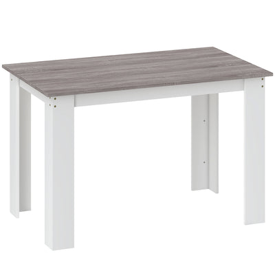 HOMCOM Dining Table for 4-6 People, Kitchen Table with Wood Effect for Dining Room, Grey 