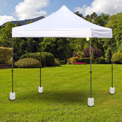 Outsunny 4 Pack 36 kg Gazebo Weights, Canopy Tent Weights with Rapid Clip, Gazebo Leg Weights Fill with Sand or Water, White 