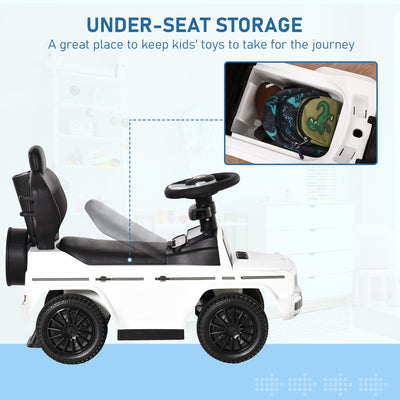 HOMCOM 3 in 1 Kids Children Ride on Push Car Toddler Sliding Car G350 Licensed Walker Foot to Floor Slider Push-Along with Horn Steering Wheel NO POWER Manual, White 