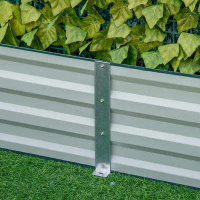 Outsunny Metal Raised Garden Bed Planter Box Outdoor Planters for Growing Flowers, Herbs, Green, 241x90.5x30cm 