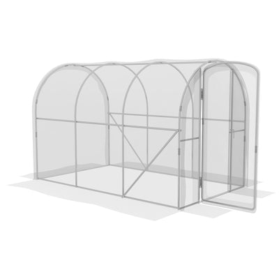Outsunny Polytunnel Greenhouse Walk-in Grow House with PE Cover, Door and Galvanised Steel Frame, 3 x 2 x 2m, Clear 