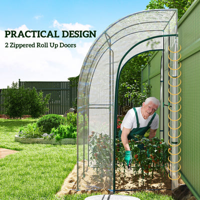 Outsunny 143cm x 118cm Walk-In Lean To Greenhouse, with Accessories 