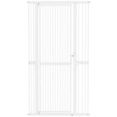 PawHut 180cm Extra Tall Pet Gate with 3.5 cm Narrow Gap, Pressure Mounted No Drilling Cat Gate for Doorways, 76-104cm Width 