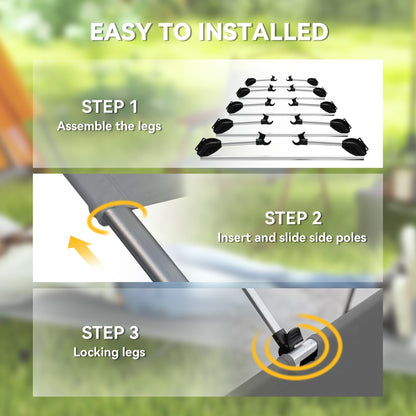 Outsunny Lightweight Camping Bed, Aluminium Portable Camp Cot w/ Strong Support 150kg and Carry Bag for Camping, Dark Grey 