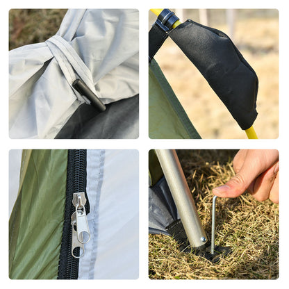 Outsunny 4 Person Automatic Camping Tent, Outdoor Pop Up Tent, Portable Backpacking Dome Shelter, Green 