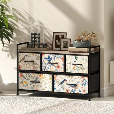 HOMCOM 5-Drawer Chest of Drawers - White 