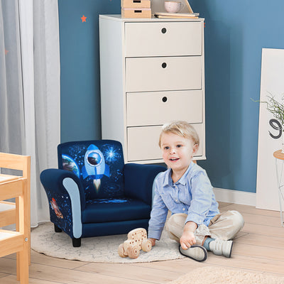 HOMCOM Child Armchair Kids Mini Sofa Chair with Armrest, 59.5 x 43 x 46.5cm, Blue 