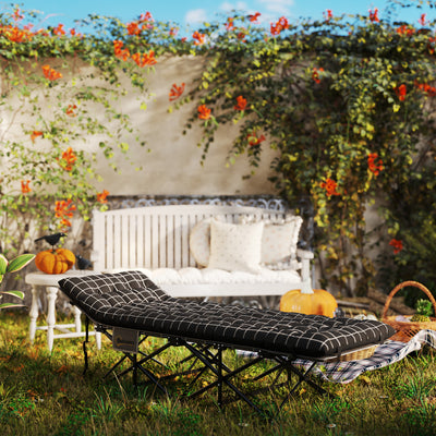 Outsunny 67cm Wide Folding Bed, Camping Cot for Adults with Mattress, Storage Pocket, Carry Bag, Max Load 150kg, Black 