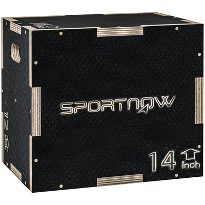 SPORTNOW Multi-Faceted Jump Box, Wooden Step Up Box, for Home, Gym, Exercise, Black 