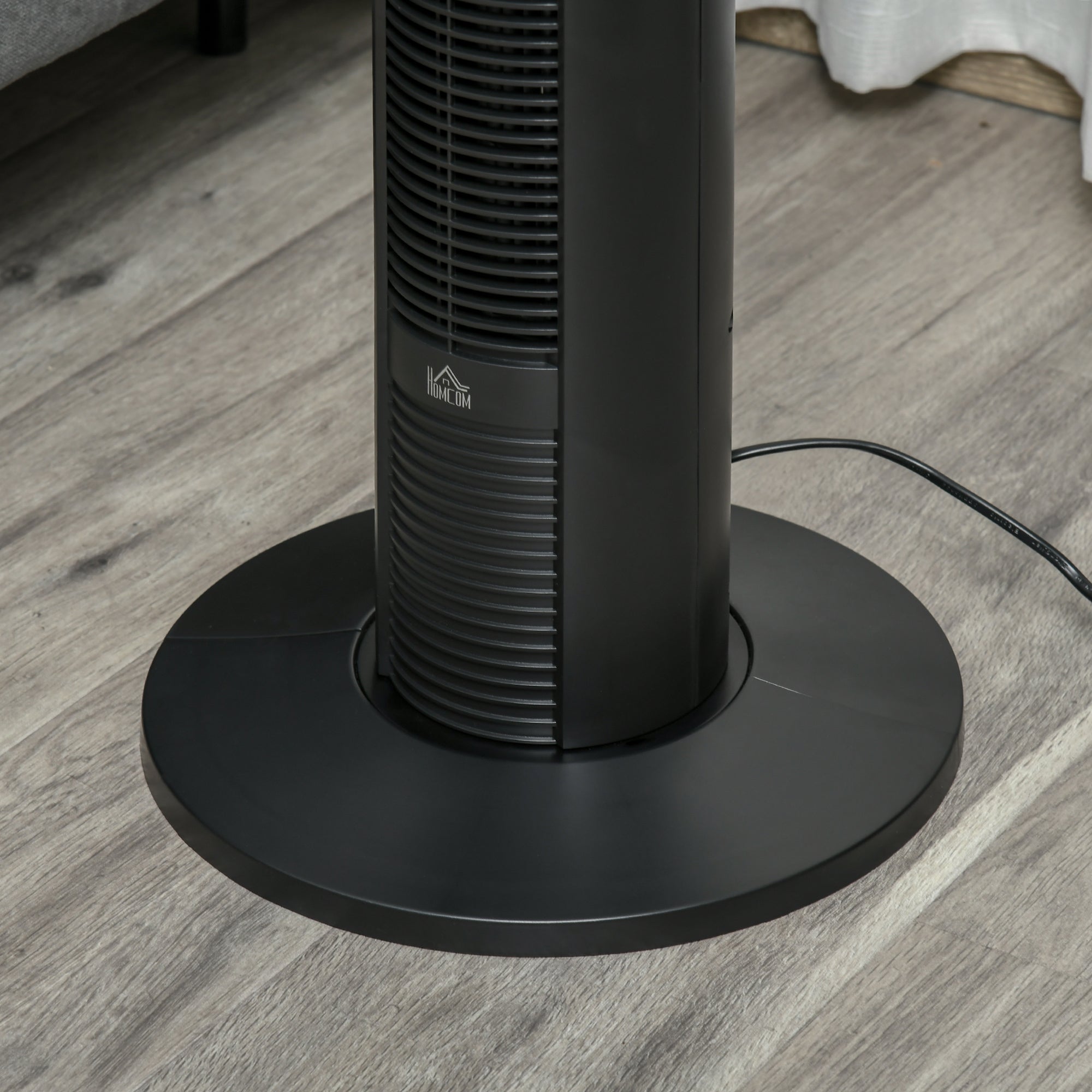 HOMCOM 38" Oscillating Tower Fan with Remote Control, 3 Speed 4 Modes, LCD panel, 12-Hour Timer, Slim Cooling Fan for Home Bedroom Office, Black 