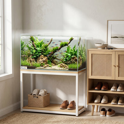 PawHut Fish Tank Bare Glass for DIY Glass Aquarium with Protective Base Mat 43L Transparent for Fish Shrimps