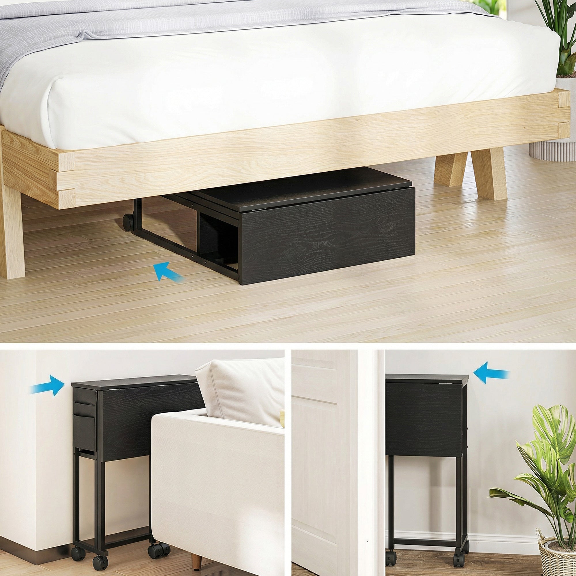 HOMCOM 63 cm Drop Leaf Writing Work Desk - Black 