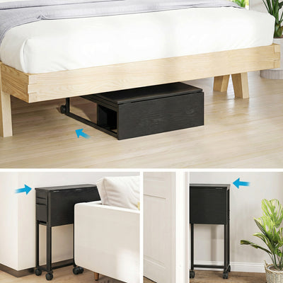 HOMCOM 63 cm Drop Leaf Writing Work Desk - Black 