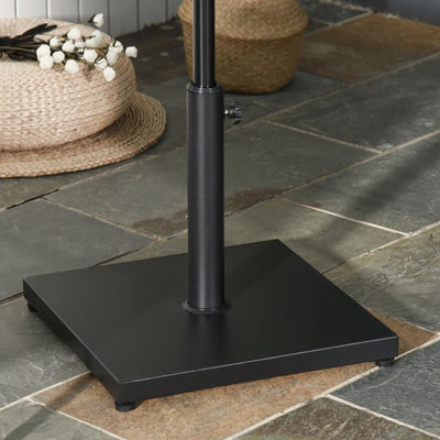 Outsunny Φ35/38/48MM 18KG Steel Square Parasol Stand Base w/ Adjustable Knob Umbrella Stand Garden Patio Outdoor Home, Black 