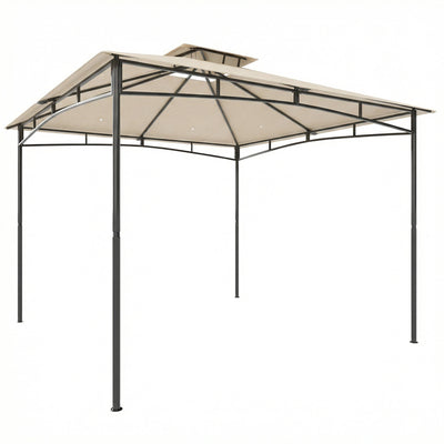 Outsunny 3 x 3 m Gazebo, Garden Gazebo with 2-Tier Roof, Metal Frame, Khaki 