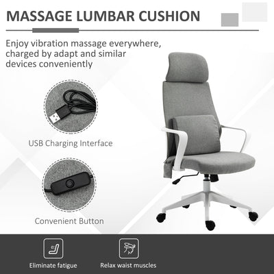 Vinsetto Massage Pillow Office Chair - Grey 