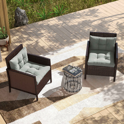 Outsunny 2-Piece Seat Cushions Back Pillows Replacement, Patio Chair Cushions Set for Indoor Outdoor, Light Grey 