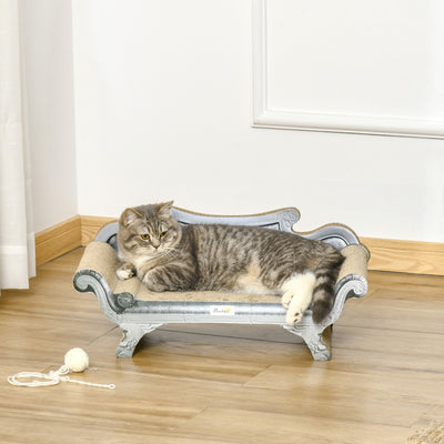 PawHut Cat Scratching Board Cardboard Cat Scratchers Lounger, 60 x 29 x 26.5cm 