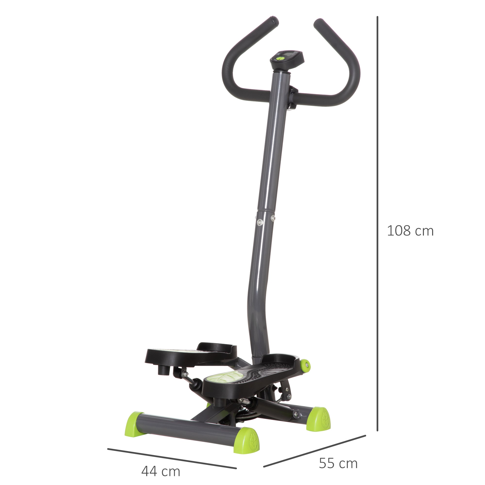 HOMCOM Twister Stepper, Step Machine with Adjustable Resistance, LCD Screen - Grey 