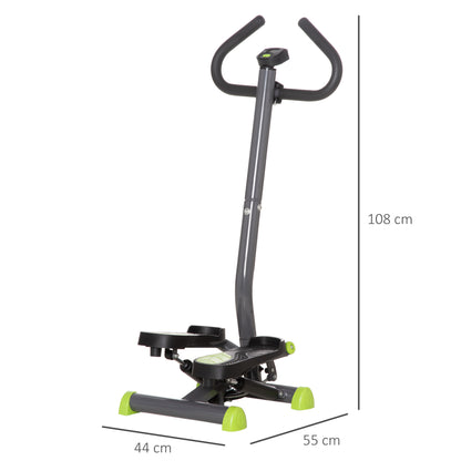 HOMCOM Twister Stepper, Step Machine with Adjustable Resistance, LCD Screen - Grey 