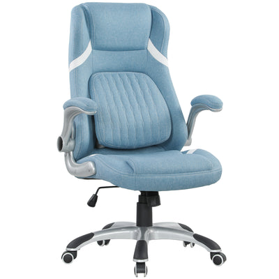 Vinsetto Linen-Look Office Chair, with Adjustable Height and Tension - Blue 