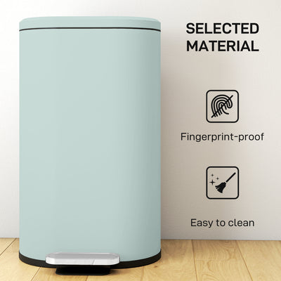HOMCOM 30 L Modern Curved Kitchen Bin - Green 
