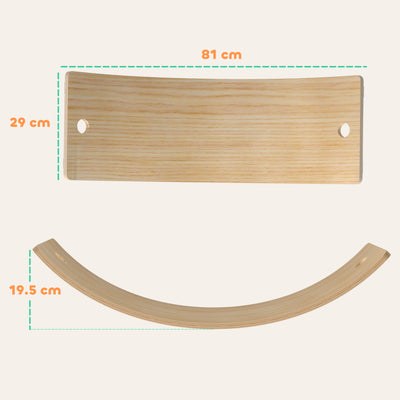 AIYAPLAY Kids Wooden Balance Board with Rope, Wooden Wobble Board with Felt for Sensory Play, for Toddler 3-6 Years Old 