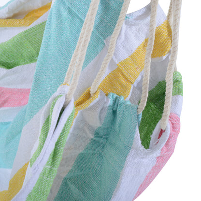 Outsunny Outdoor Hanging Rope Chair with Cotton Rope, Garden Hammock Chair with Wooden Support Bar Cotton Cloth, Portable Garden Chair for Patio & Tree, Green 