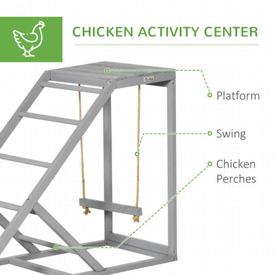 PawHut Walk-in Galvanised Steel Chicken Run with Chicken Activity Shelf and Cover, 3 x 6 x 2m 