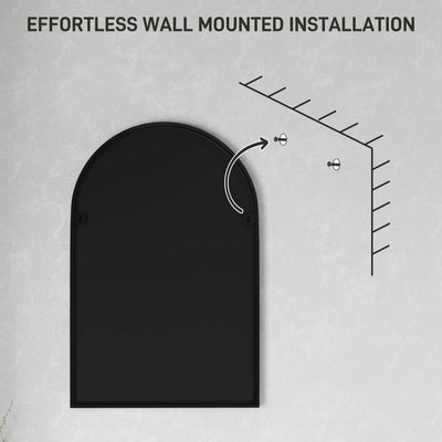 HOMCOM 60 x 90cm Arched Home Mirror - Black 