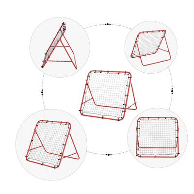 HOMCOM Rebounder Net, Practise Kickback Goal, for Teens, Adults Training - Red 