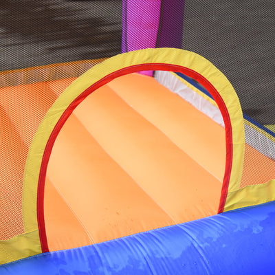 Outsunny Kids Bouncy Castle House Inflatable Trampoline Slide Water Pool 3 in 1 with Blower for Kids Age 3-8 Multi-color 2.8 x 2.5 x 1.7m 
