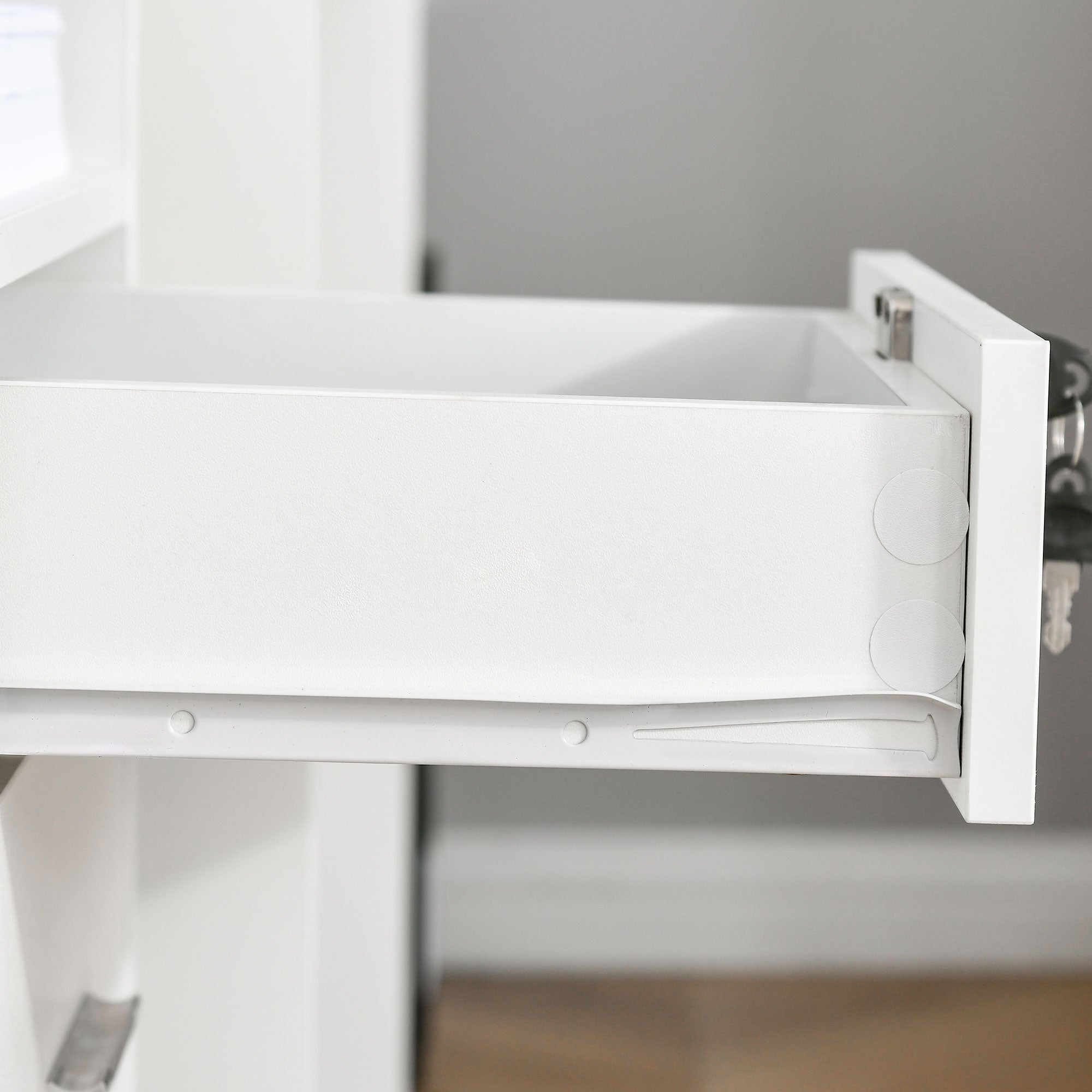 Vinsetto Lockable Two-Drawer Filing Cabinet, with Wheels - White 