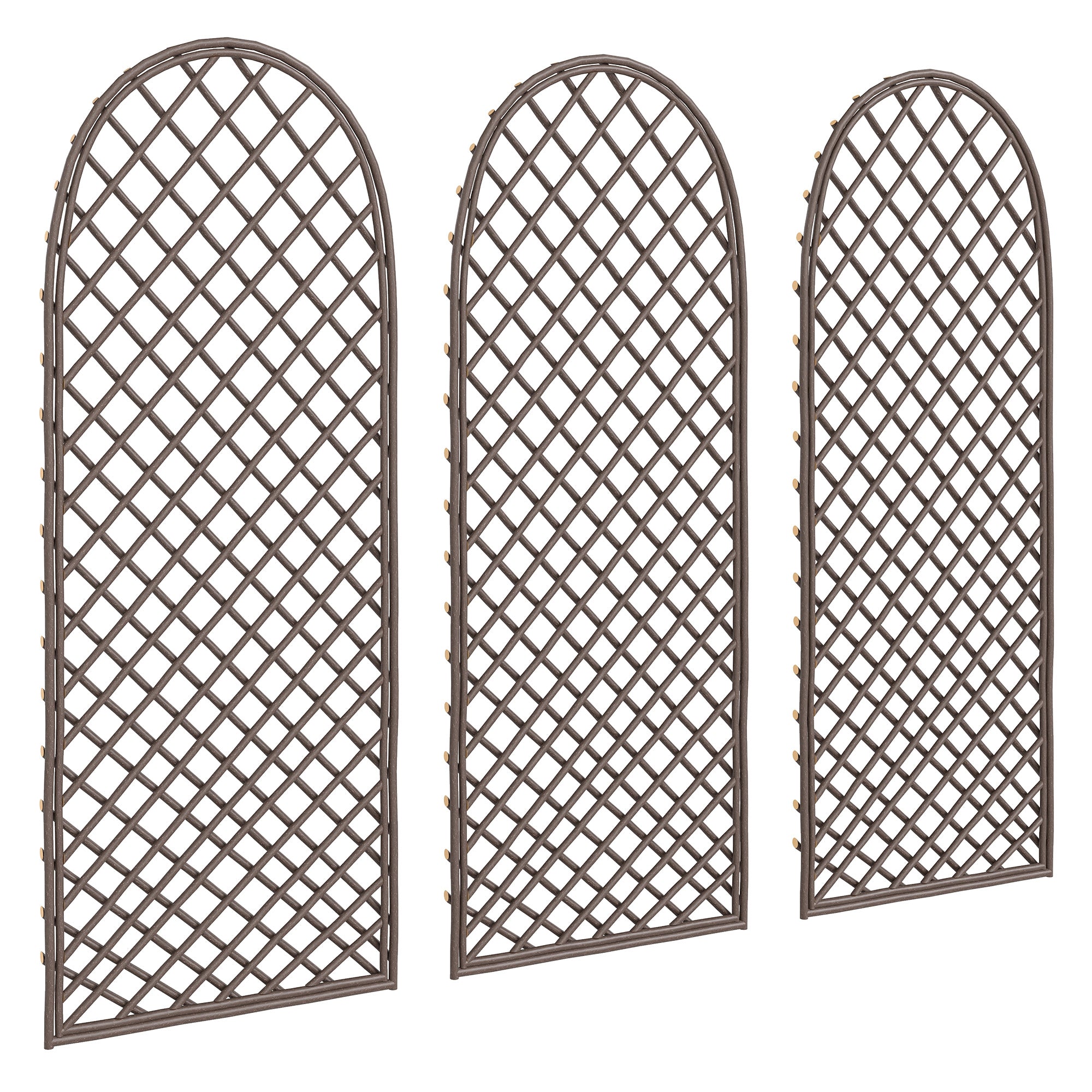 Outsunny Garden Trellis, Decorative Trellis Panels for Climbing Outdoor Plants, Vegetables, Vines, Flowers, Natural Wood Finish 