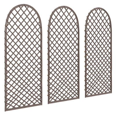 Outsunny Garden Trellis, Decorative Trellis Panels for Climbing Outdoor Plants, Vegetables, Vines, Flowers, Natural Wood Finish 